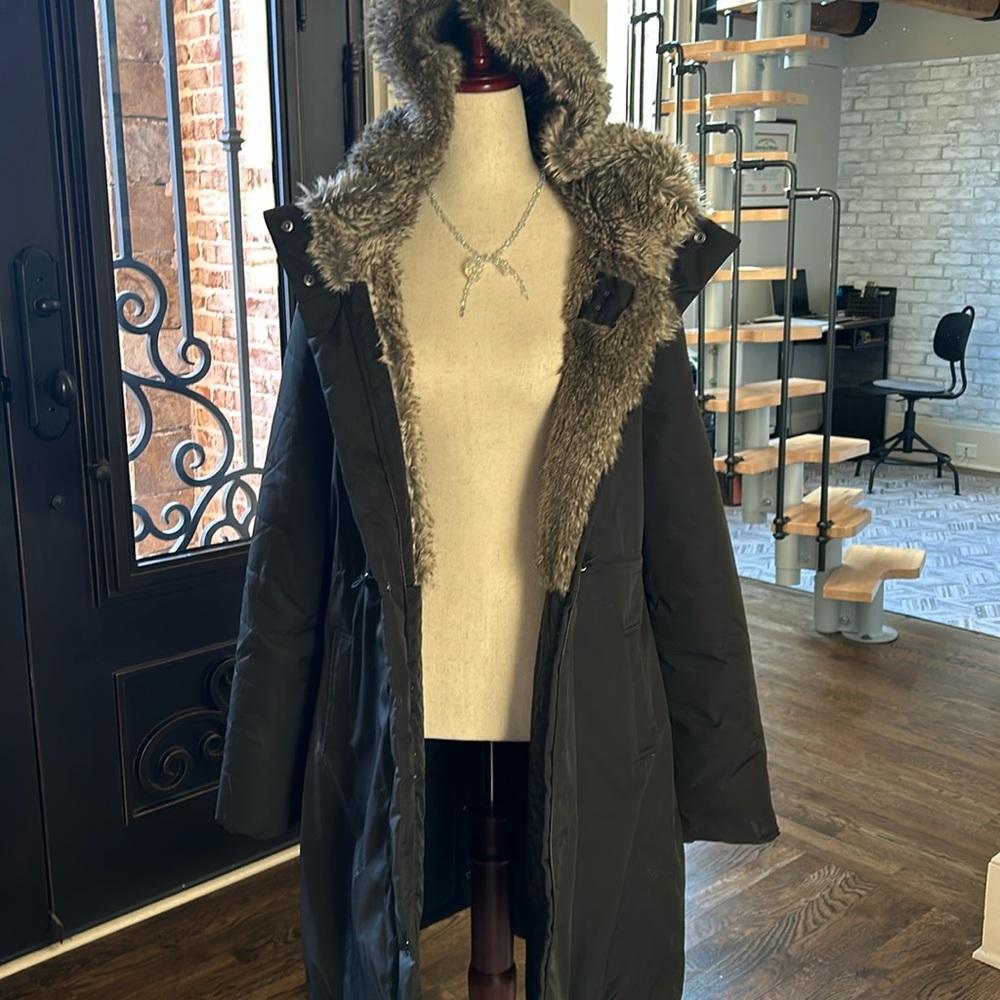 🐻Faux fur lined🐻long hoodie jacket